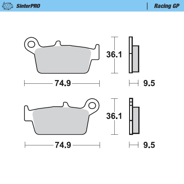 Brake pads Moto Master TM EN/MX 250 (01-04) rear GP MM-091812