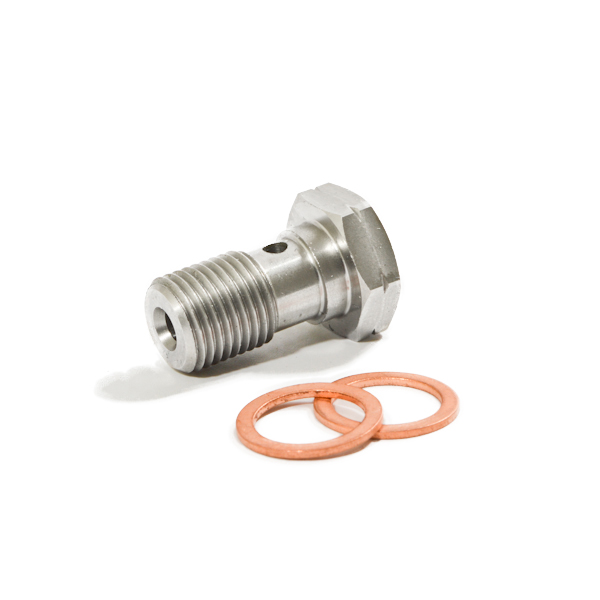 Brake line bolt M10x1 + Pair of copper washers Brake line bolt M10x1 + Pair of copper washers