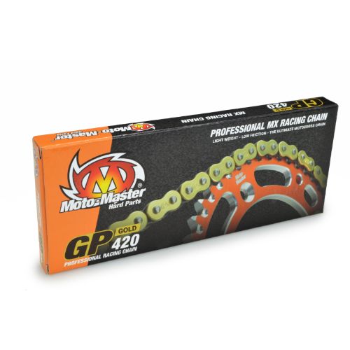 Drive chain MM chain pitch 420 GP cross professional without O-RING 134 links -gold MM-642002