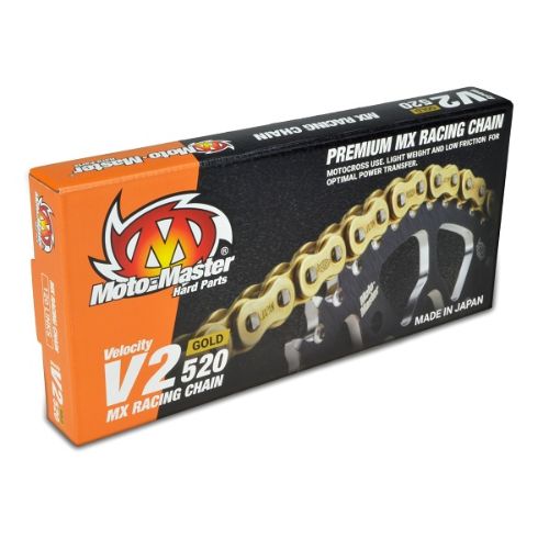 Drive chain MM chain pitch 520 V2 cross professional without O-RING 120 links -gold MM-652001