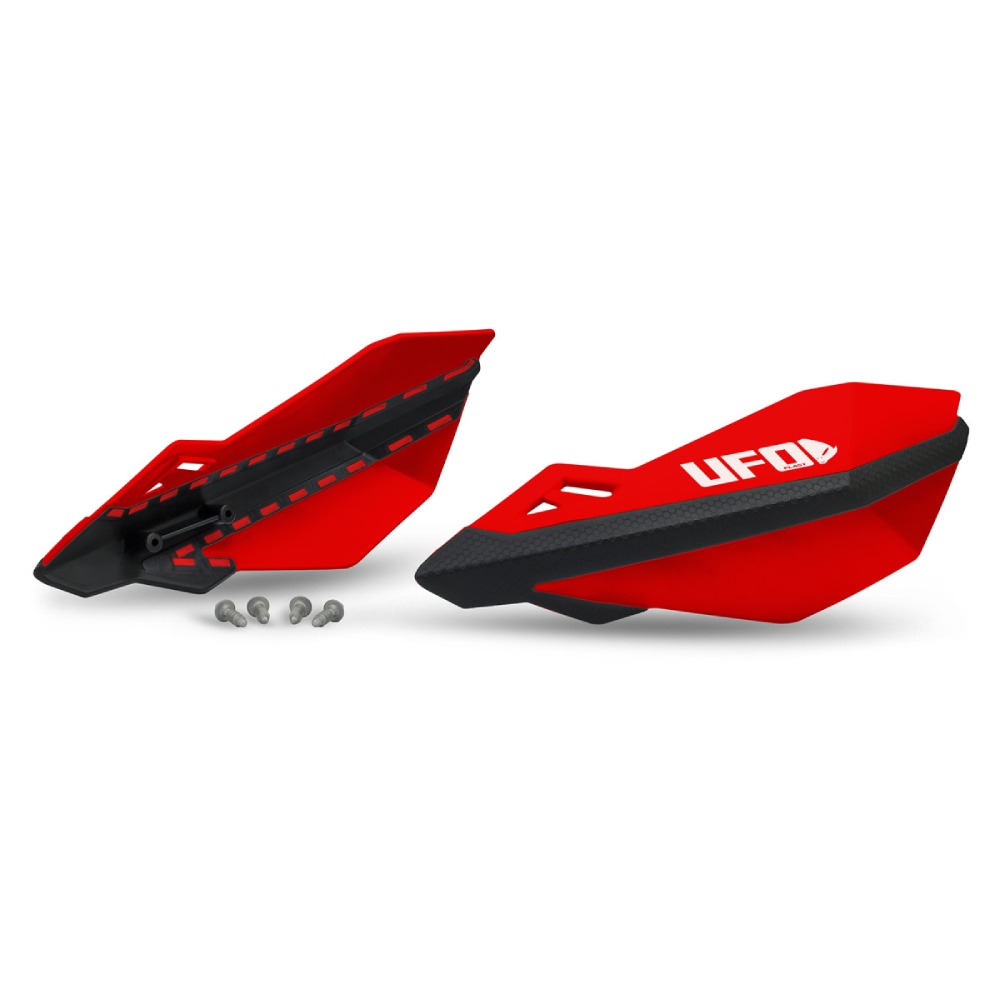 Pair of handguards UFO TRAXION for lever mounts red