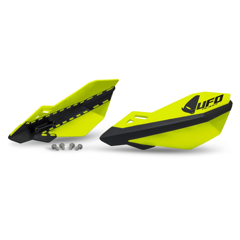 Pair of handguards UFO TRAXION for lever mounts yellow