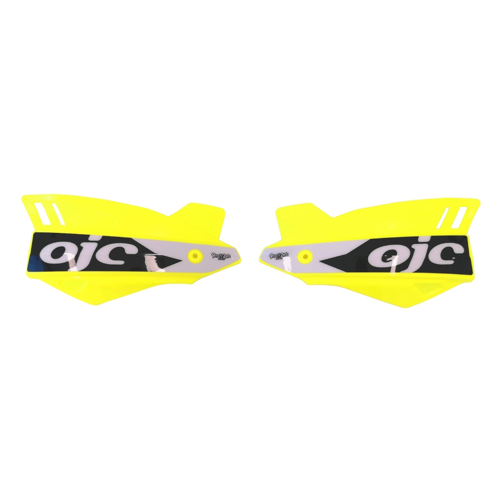 Pair of handguards OJC SHARK universal neon yellow (white sticker) PNSK.GFW