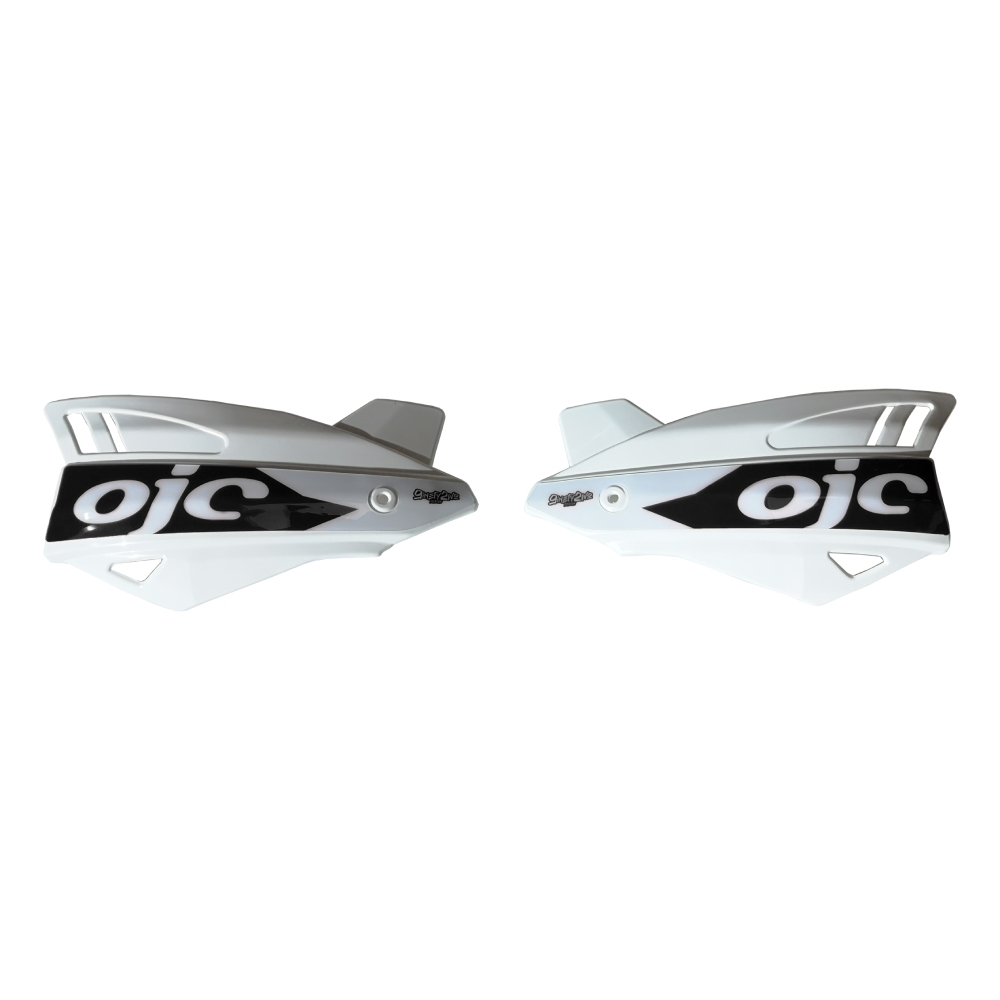 Pair of handguards OJC SHARK universal white (black sticker)