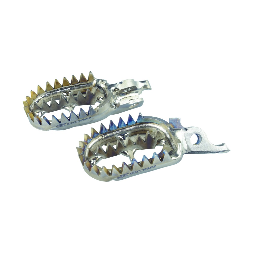 Footpegs titanium Scar Kawasaki KX 250 F (06-26) Gripper S3516