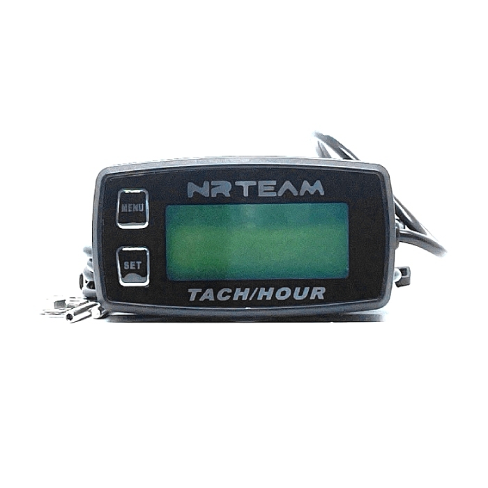 Universal inductive hour meter and tachometer black Universal inductive hour meter and tachometer black