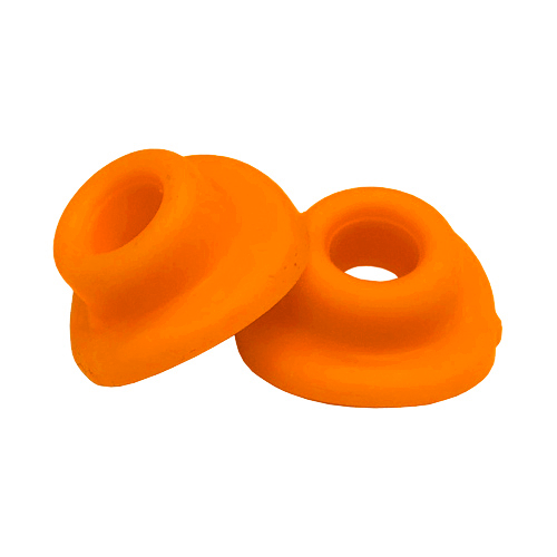 Pair of inner tube valve rubbers orange Pair of inner tube valve rubbers orange