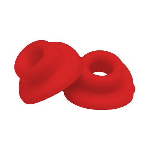 Pair of inner tube valve rubbers red Pair of inner tube valve rubbers red